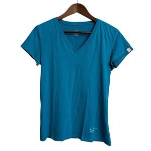 Arcteryx‎ t-shirt women's medium teal cotton graphic logo basic maple leaf hike